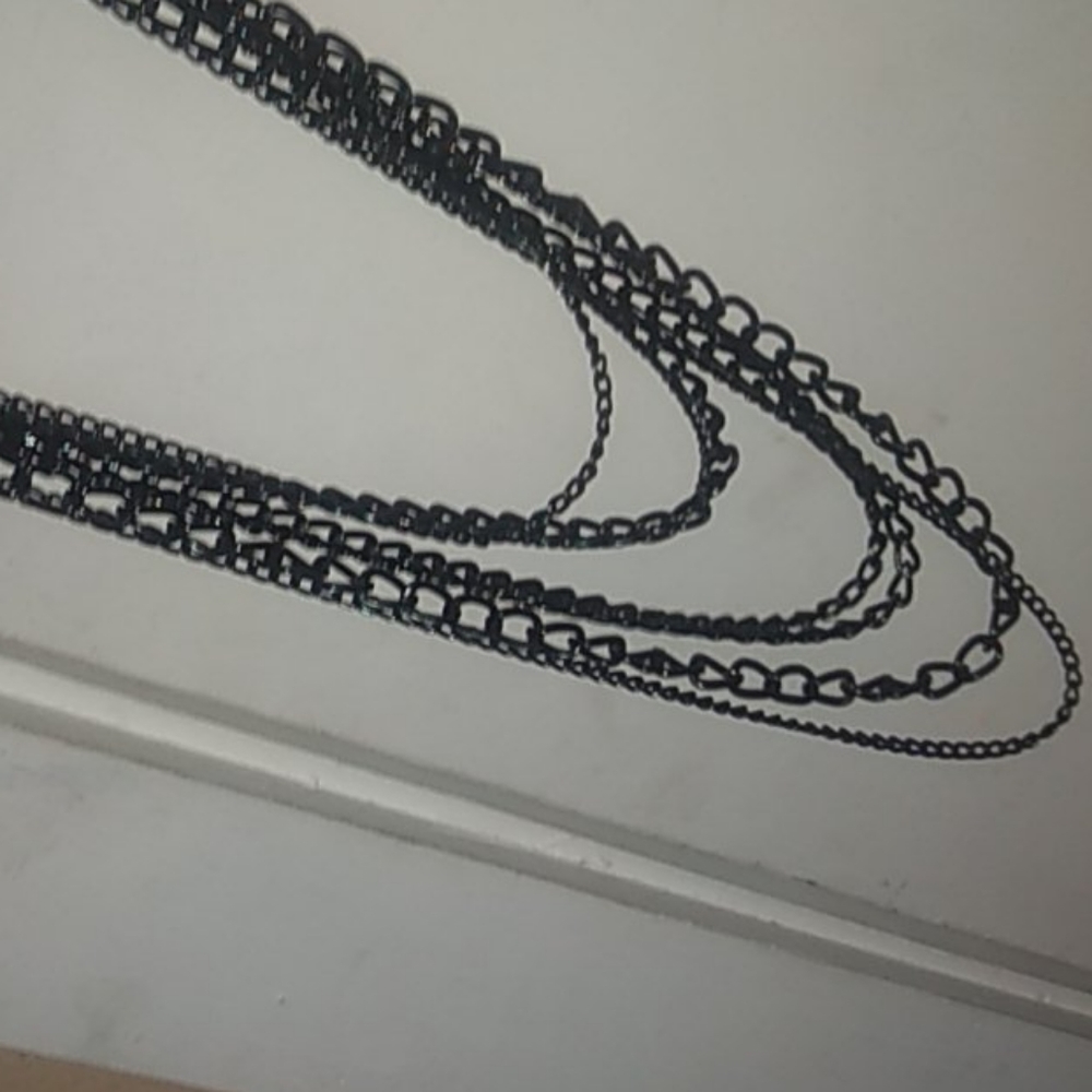 Black Multi Chain Necklace